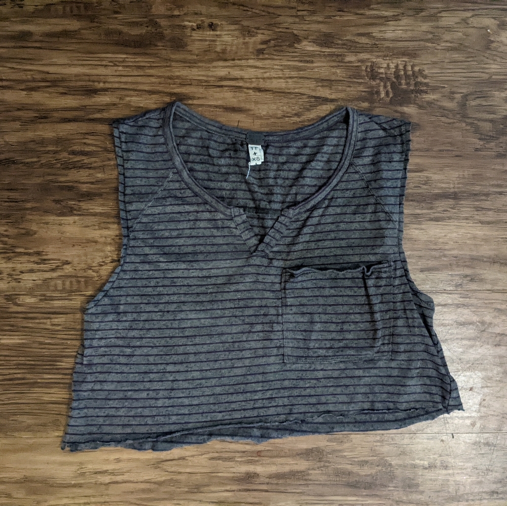 We the Free by Free People Sleeveless Striped Crop Top Loose Fit Size XS